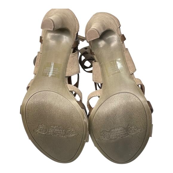 Nine West Vintage America VABRADIE Brown Leather Gladiator Heels Sandals 9M - Picture 8 of 13